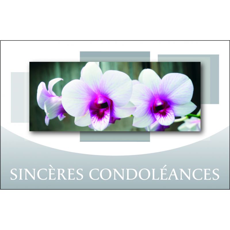 Carte de voeux - condoléances - sincères condoléances - fleurs